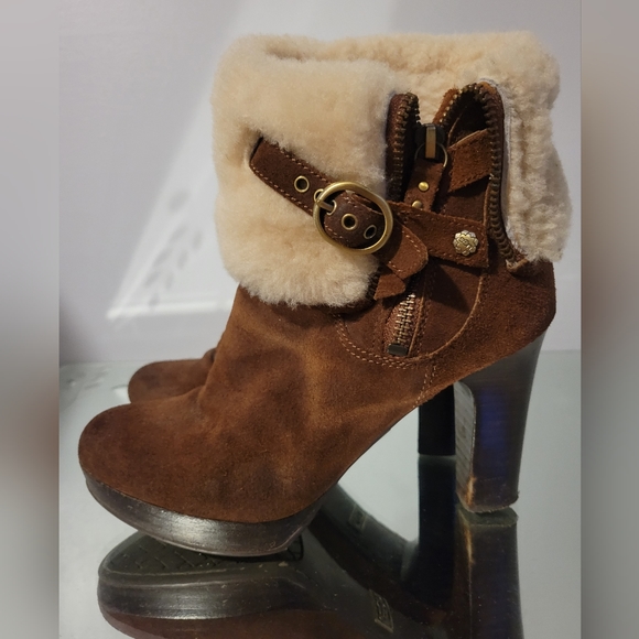 UGG SCARLETT HEEL ANKLE BOOTS - Picture 5 of 11